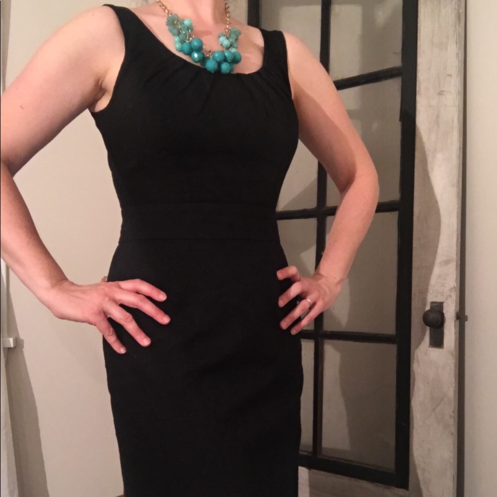 Banana Republic Black Brocade Sheath Dress